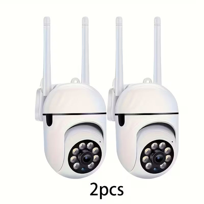 2 Camaras Inteligentes con Bola, Visión 360° Día y Noche, Detección de Movimiento