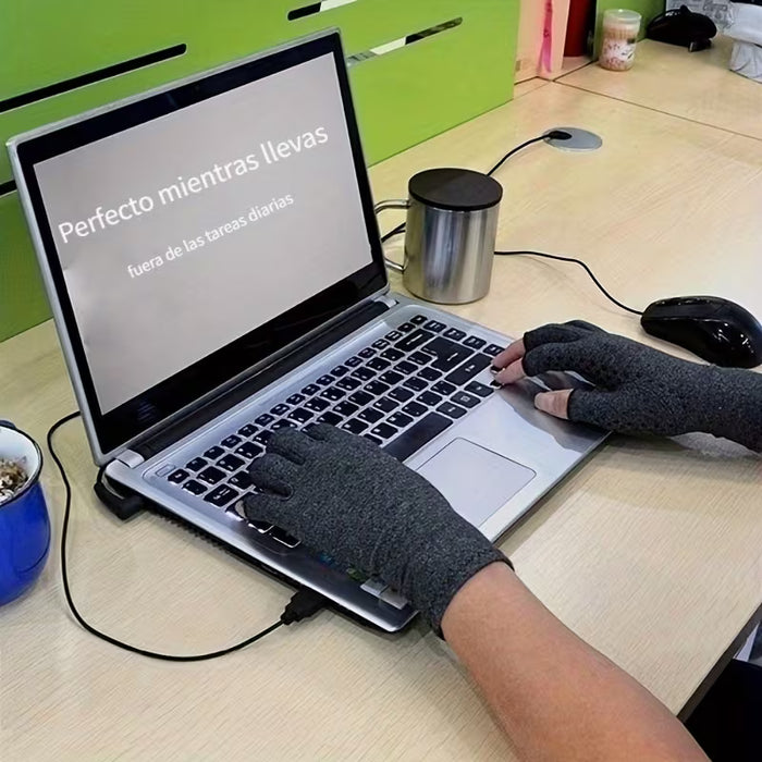 1 par de guantes sin dedos ultrafinos - Alta elasticidad, transpirables, guantes de medio dedo