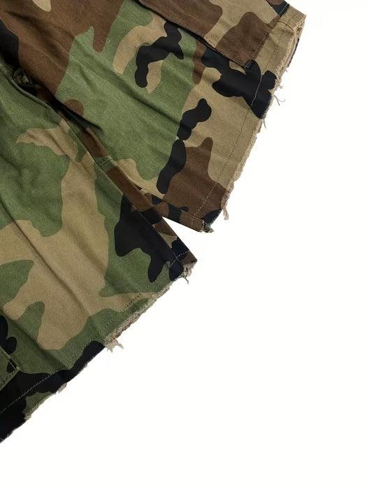 Shorts de Verano para Mujer con Estampado Camuflaje
