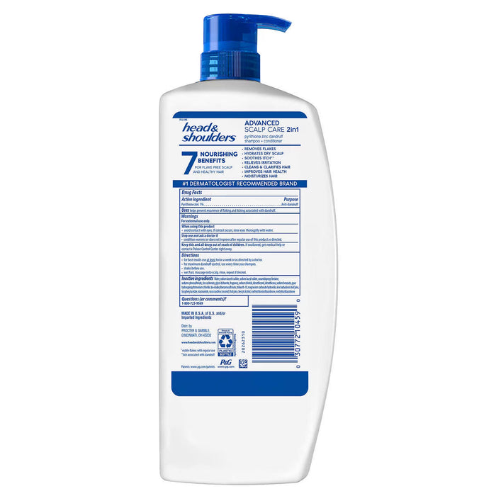 Cuidado avanzado del cuero cabelludo Head & Shoulders 2 en 1 con aloe y agua de coco