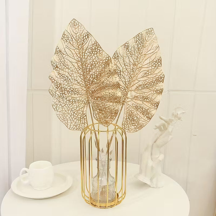 Juego de 2 Hojas Doradas Grandes para Decoraciones Festivas