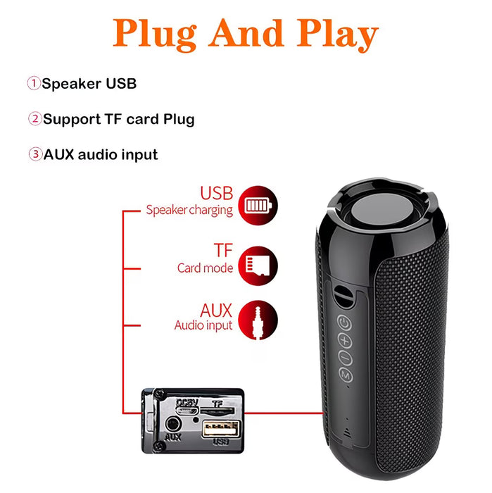 Altavoz Inalámbrico TG-117 con Subwoofer, Compatible con Tarjeta y USB