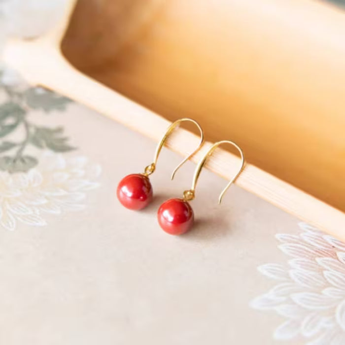 Aretes de cuentas de piedra natural hechas a mano para mujer