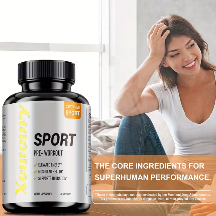 Sport - con Sodio, B-Alanina y Cafeína, Apoya la Salud del Sistema Nervioso, Sin Gluten - 120 unidades