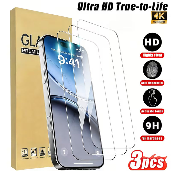 3 protectores de pantalla (Blanco de alta definición) de vidrio templado para iPhone 11 Pro Max