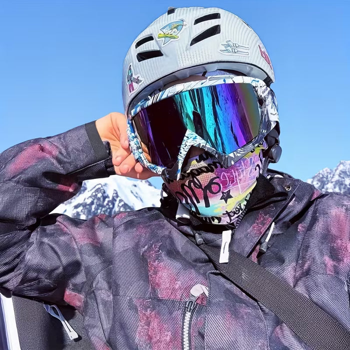 Gafas de esquí con lentes espejados vibrantes y una banda elástica unisex