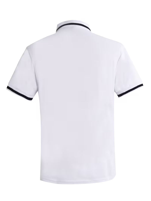 Polo de manga corta con contraste de color sólido