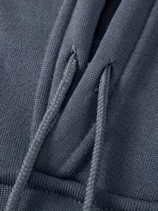 Sudadera informal de manga larga con estampado de letras negras para hombre