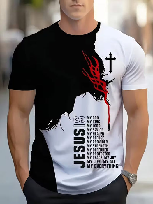 Camiseta de hombre inspiradora con la cruz de Jesús