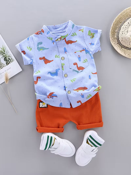 Conjunto de camiseta de manga corta y pantalones cortos con estampado