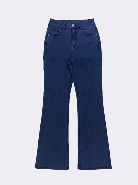 GILIPUUR MH1025 Pantalones Largos de Mezclilla Rectos de Color Sólido, Elásticos, Versátiles, Modernos