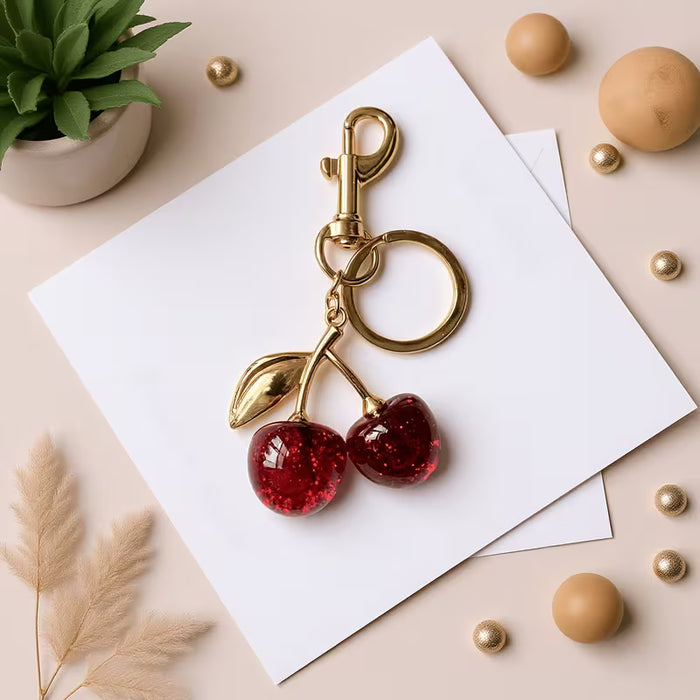 Llavero Vintage de Cereza/Colgante para Llaves, Accesorio Creativo