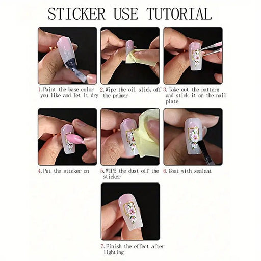 5D Pegatinas de uñas con ondas de fantasía francesa en relieve - Quierox - Tienda Online