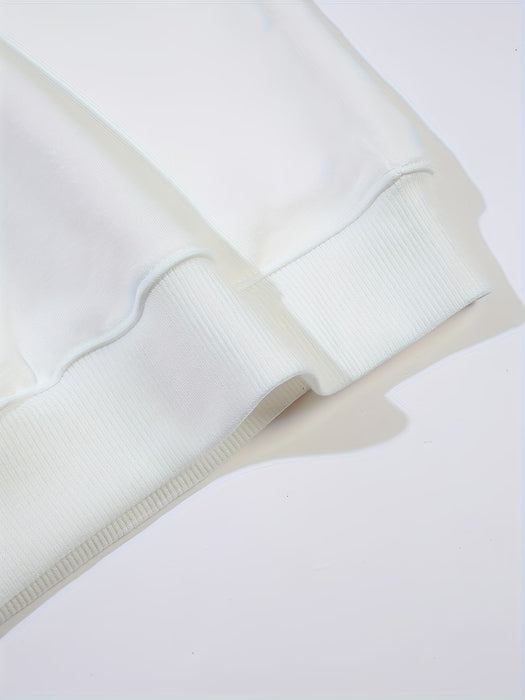 Sudadera casual de cuello redondo para chica, con estampado de bebida navideña