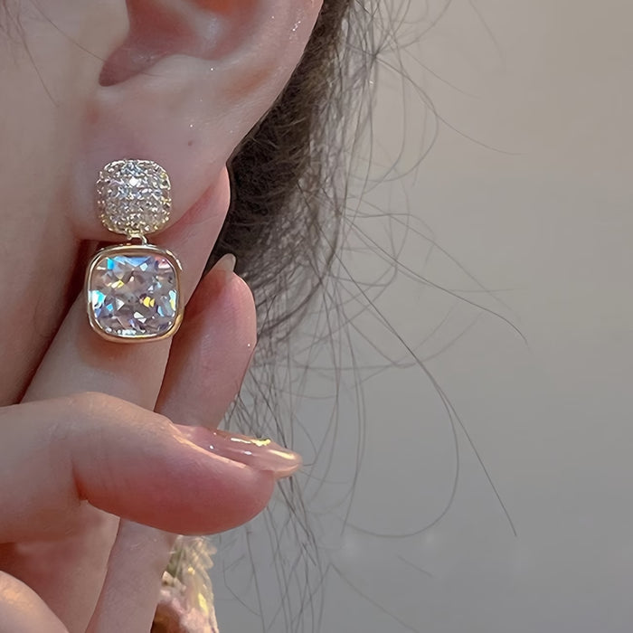 1 Par de Pendientes Elegantes Minimalistas, Joyería para Mujeres, Marco de Aleación de Zinc Duradero para Fiestas