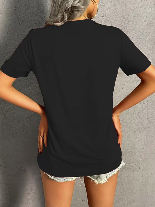 Camiseta de manga corta con estampado de sombrero de Papá Noel