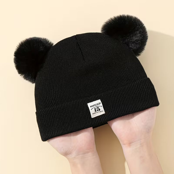 Gorro de invierno para bebé,con pompon para niños