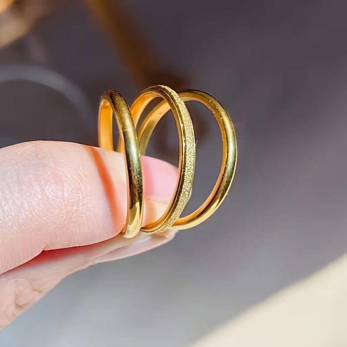 Juego de 3 anillos minimalistas hechos de acero inoxidable 201