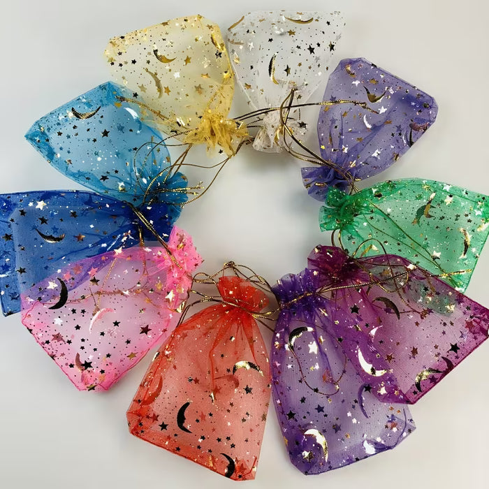 10pcs mini bolsas de Malla Transparentes de Regalo Pequeñas con Cordones