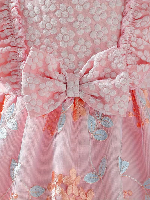 Vestido exquisito y de moda, sin mangas de jacquard con girasoles para niña