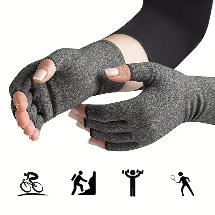 1 par de guantes sin dedos ultrafinos - Alta elasticidad, transpirables, guantes de medio dedo