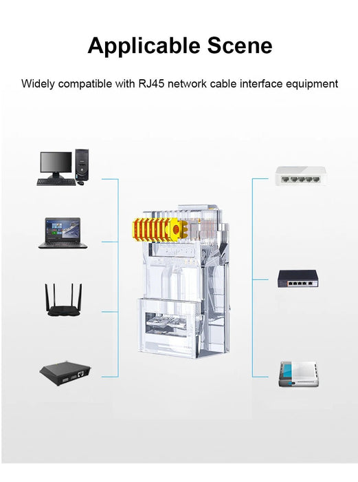 5pcs Conectores de Red Modulares de Pasaje, con Extremo de Crimpado para Cable - Quierox - Tienda Online