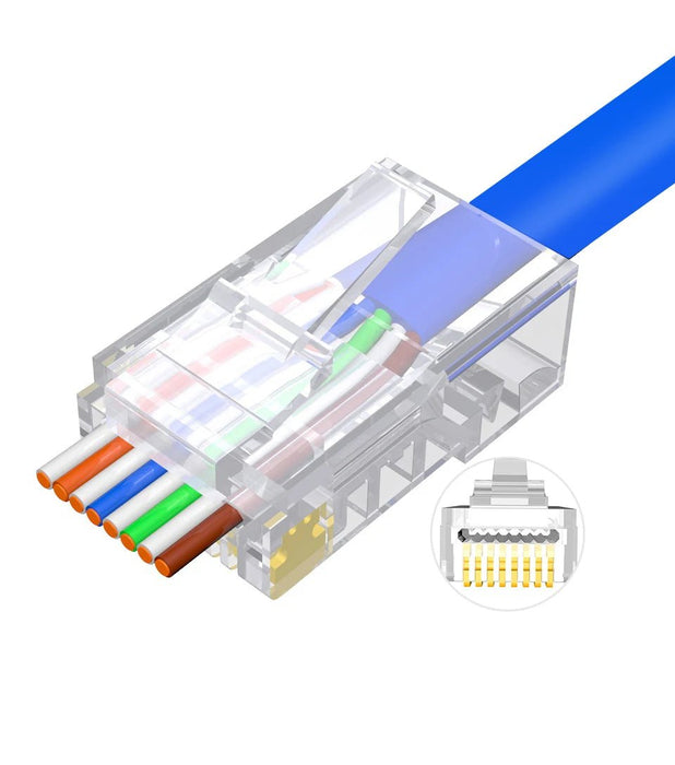 5pcs Conectores de Red Modulares de Pasaje, con Extremo de Crimpado para Cable - Quierox - Tienda Online
