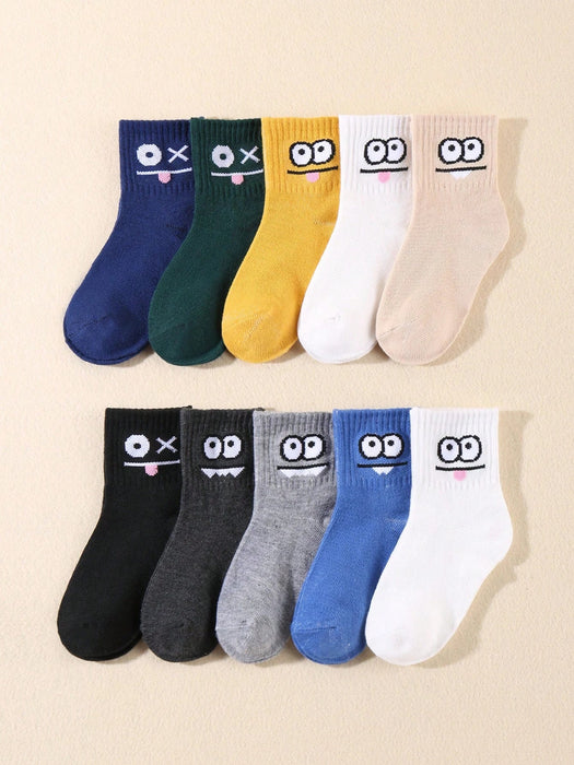 5pcs de calcetines deportivos para niños, con estampado de dibujos animados. - Quierox - Tienda Online
