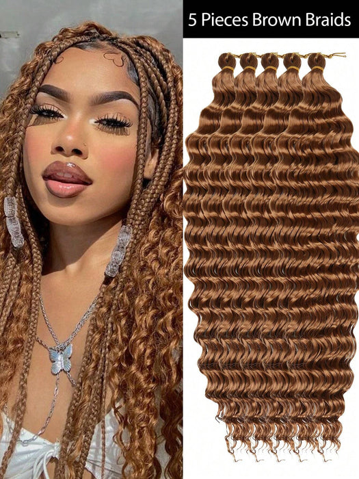 5pcs extensiones de cabello sintético largo, con ondas naturales, para mujer. - Quierox - Tienda Online