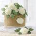 5pcs Flores de rosa artificiales blancas con tallos y 6 hojas, rosas falsas realistas - Quierox - Tienda Online