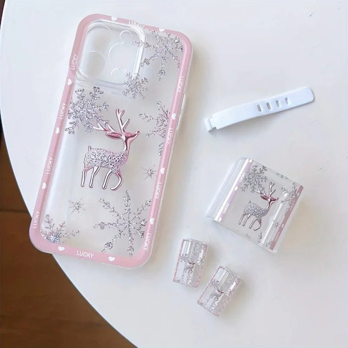 5pcs Funda para teléfono: Funda transparente de ciervo y copo de nieve para iphone 7plus/8plus - Quierox - Tienda Online