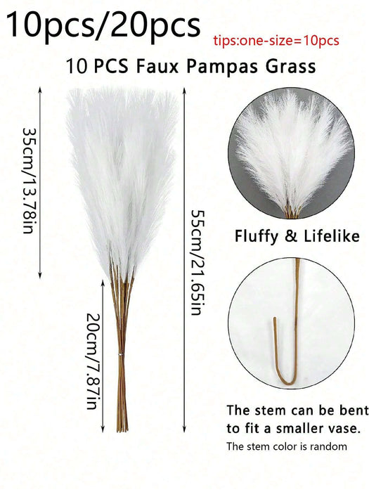 5pcs - Hierba de junco artificial, ramas de plantas falsas de pampa para jarrones - Quierox - Tienda Online