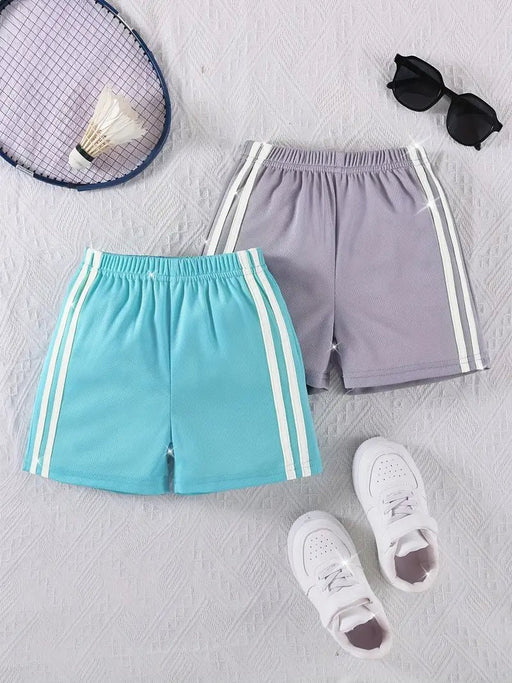 5pcs Shorts Atléticos a Rayas para Niñas - Malla Transpirable colores aleatorios - Quierox - Tienda Online