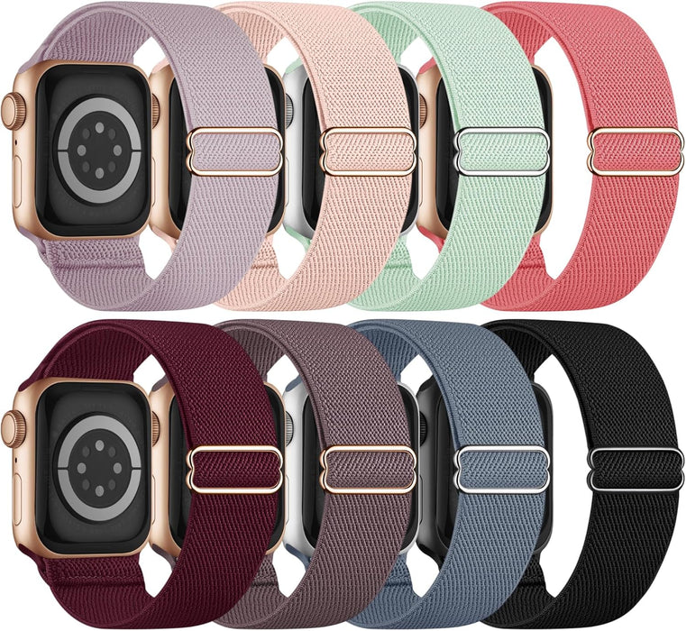 6 Pack de bandas elásticas Solo Loop compatibles con Apple Watch para mujeres y hombres - Quierox - Tienda Online