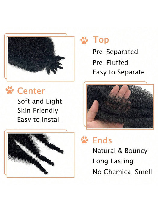 6 paquetes de extensiones de cabello afro trenzado, preestirado y esponjoso, para trenzas - Quierox - Tienda Online