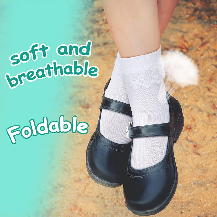 6 pares de 3 pares de calcetines con volantes para niñas - Quierox - Tienda Online
