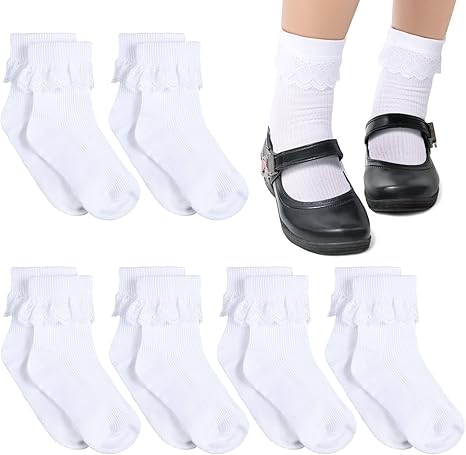 6 pares de 3 pares de calcetines con volantes para niñas - Quierox - Tienda Online