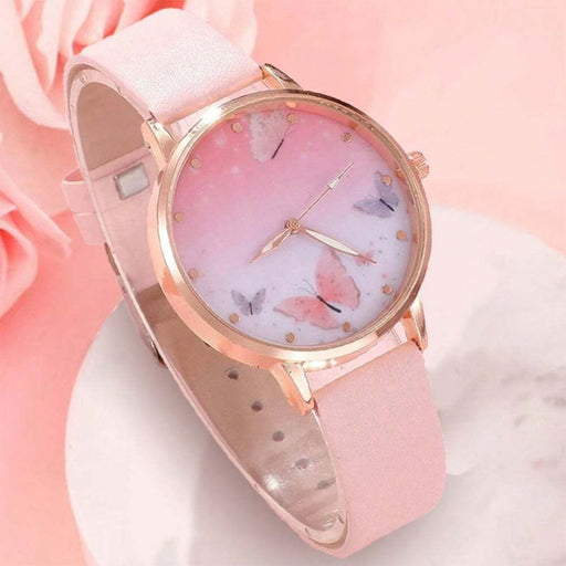 6 piezas/set Reloj de cuarzo para mujer con diseño de mariposa - Quierox - Tienda Online