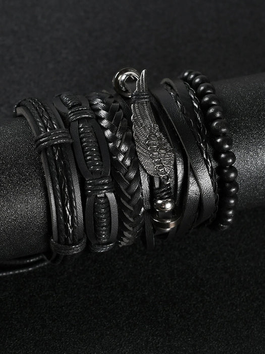 6 Pulseras De Pu Para Hombre, Modernas Y Versátiles - Quierox - Tienda Online