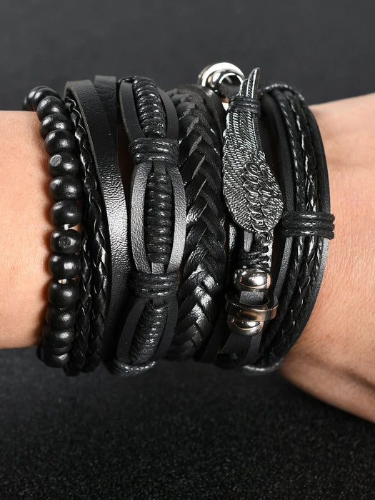 6 Pulseras De Pu Para Hombre, Modernas Y Versátiles - Quierox - Tienda Online