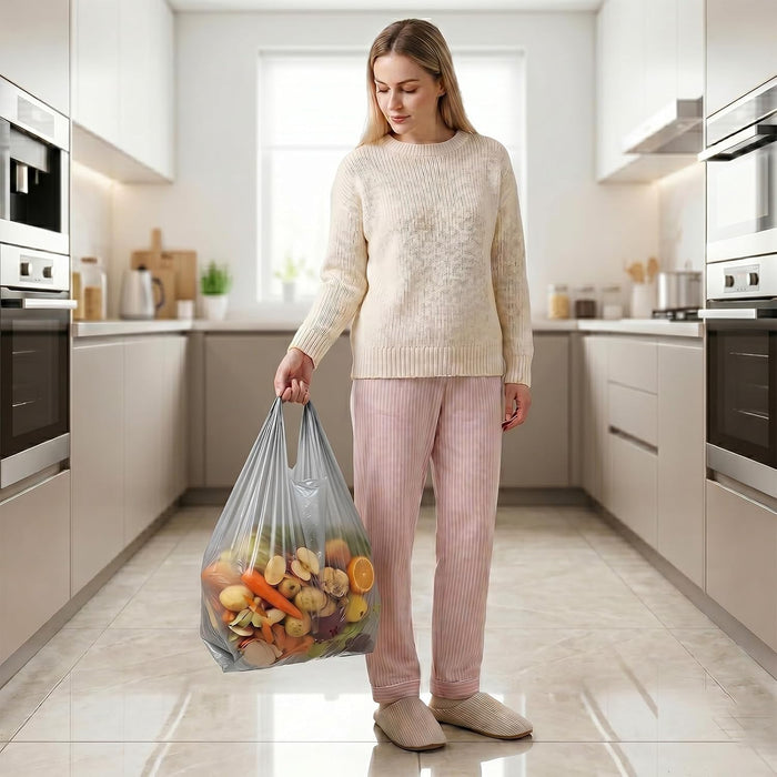 60 bolsas de basura con asas a prueba de fugas de plástico fuerte para cocina - Quierox - Tienda Online