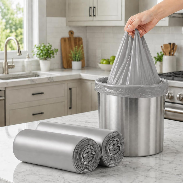 60 bolsas de basura con asas a prueba de fugas de plástico fuerte para cocina - Quierox - Tienda Online