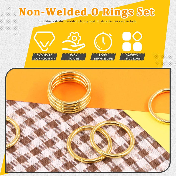 60 piezas 1 - 33/64'' Anillo de metal resistente dorado, anillos de acero multiusos - Quierox - Tienda Online