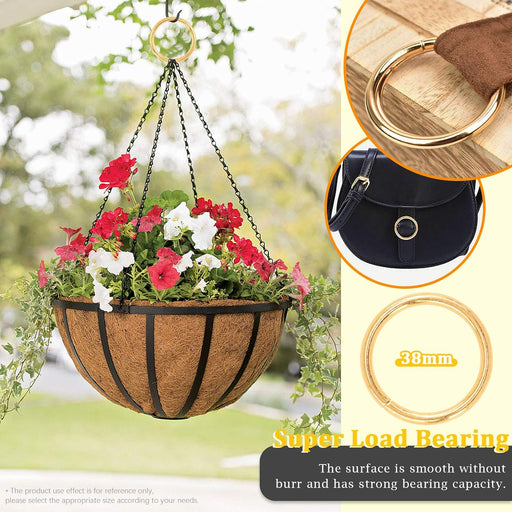 60 piezas 1 - 33/64'' Anillo de metal resistente dorado, anillos de acero multiusos - Quierox - Tienda Online