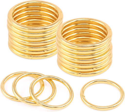 60 piezas 1 - 33/64'' Anillo de metal resistente dorado, anillos de acero multiusos - Quierox - Tienda Online