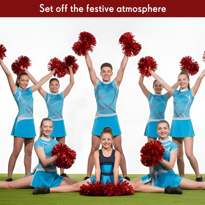 60 pompones de animadora de papel metálico con mango de plástico - Quierox - Tienda Online