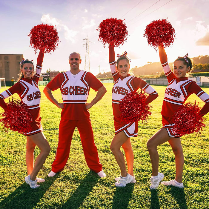 60 pompones de animadora de papel metálico con mango de plástico - Quierox - Tienda Online