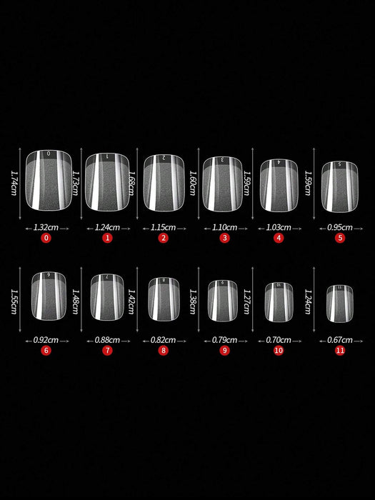 SHEIN 600 puntas de uñas postizas de cobertura total, puntiagudas, almendradas