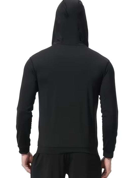 Chaqueta deportiva para hombre, ropa de correr de manga larga con cremallera que brilla en la oscuridad