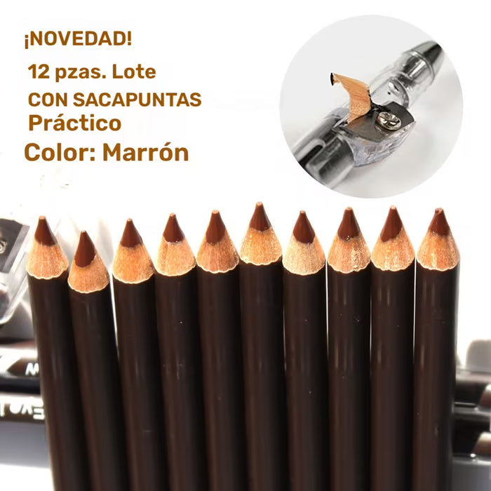 Conjunto de 12 piezas de Lápiz para Cejas Easy Breezy para Rellenar y Definir